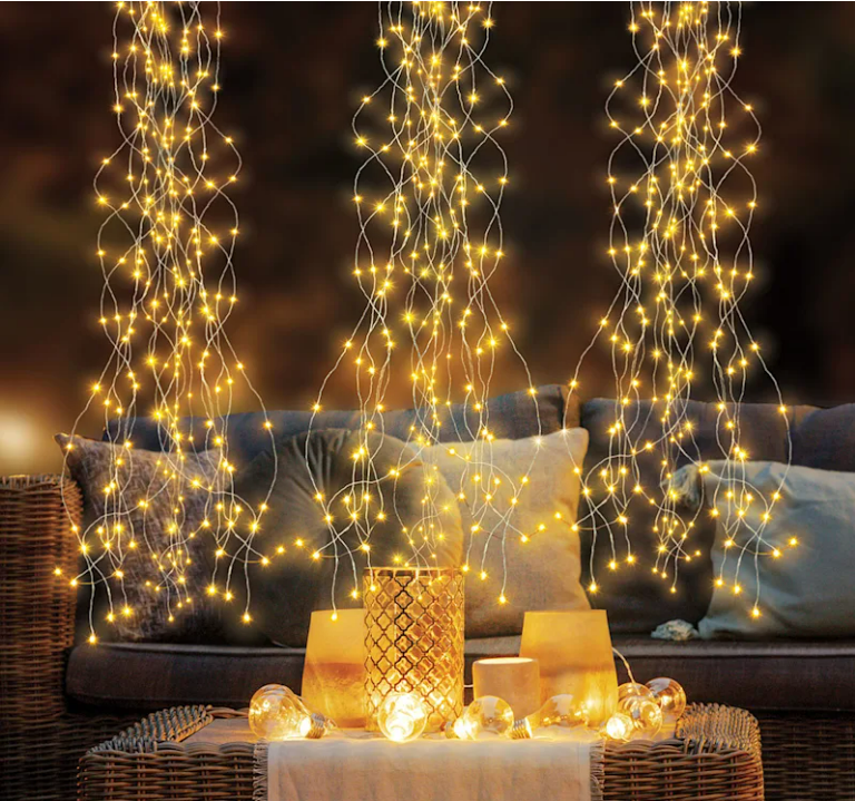 Waterfall Fairy Lights — cascading string lights for a cozy calming room vibe